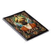 Boxer, Art Deco Hund Notizblock (Rechte Seite)