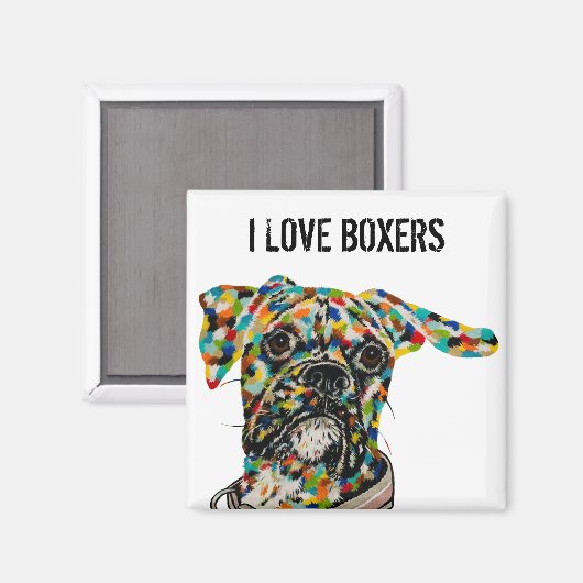 Boxer Art Magnet (Vorderseite/Rückseite)