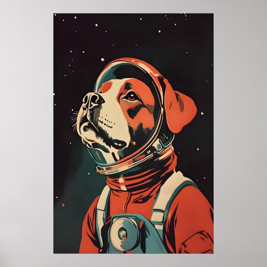 Boxer Astronaut Poster, Boxer Retro Print, Boxer Poster (Vorne)