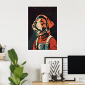 Boxer Astronaut Poster, Boxer Retro Print, Boxer Poster (Heimbüro)