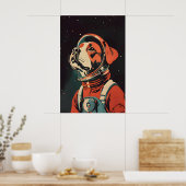 Boxer Astronaut Poster, Boxer Retro Print, Boxer Poster (Küche)