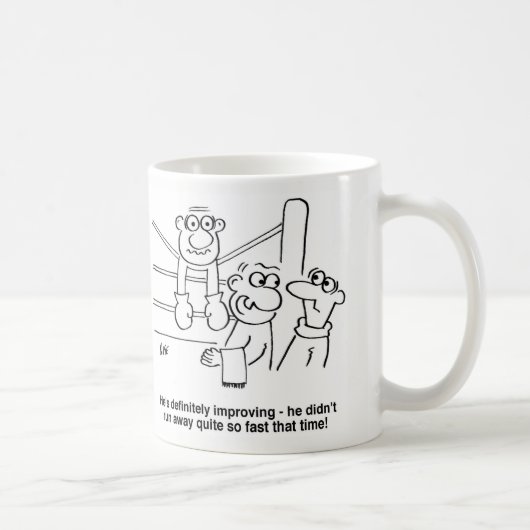 Boxer auf dem Ropes-Cartoon Kaffeetasse (Rechts)