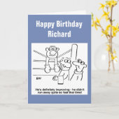 Boxer auf dem Ropes-Cartoon Karte (Gelbe Blume)