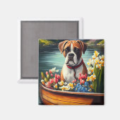 Boxer auf einem Paddle: Ein Landschaftliches Abent Magnet (Vorderseite/Rückseite)