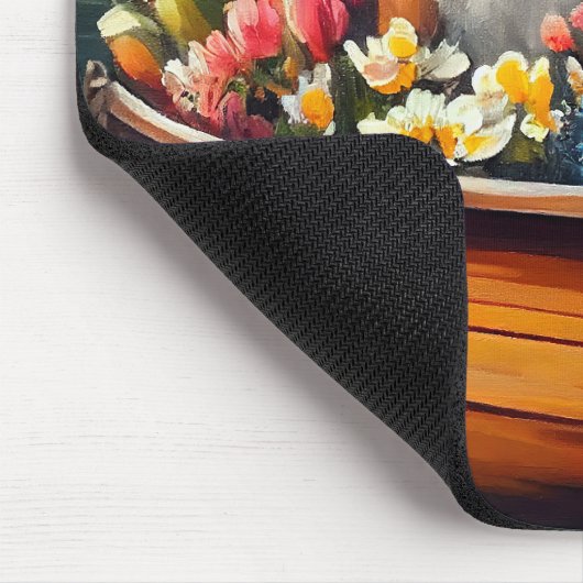 Boxer auf einem Paddle: Ein Landschaftliches Abent Mousepad (Ecke)