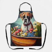 Boxer auf einem Paddle: Ein Landschaftliches Abent Schürze (Vorderseite)