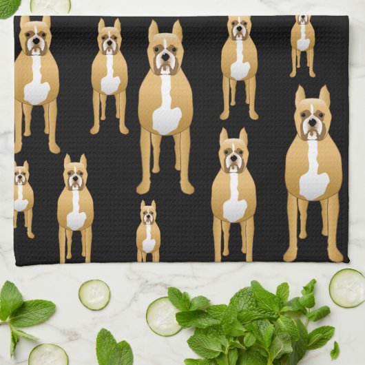 Boxer auf Schwarzem Handtuch (Gefaltet)