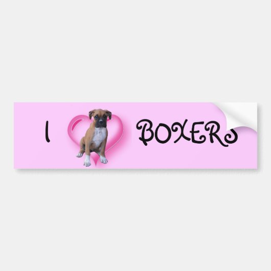 Boxer-Autoaufkleber der Liebe I Autoaufkleber (Vorne)