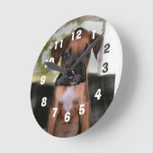 Boxer Baby Runde Wanduhr (Winkel)