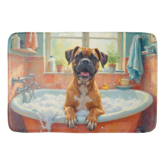 Boxer Bad Zeit Spaß Badezimmer Dekor Badematte (Vorderseite)