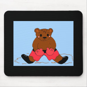 Boxer-Bär in Rot Mousepad