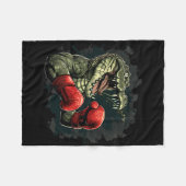 Boxer-Bär mit Boxhandschuhen Kickboxen Lustiges Bo Fleecedecke (Vorderseite (Horizontal))