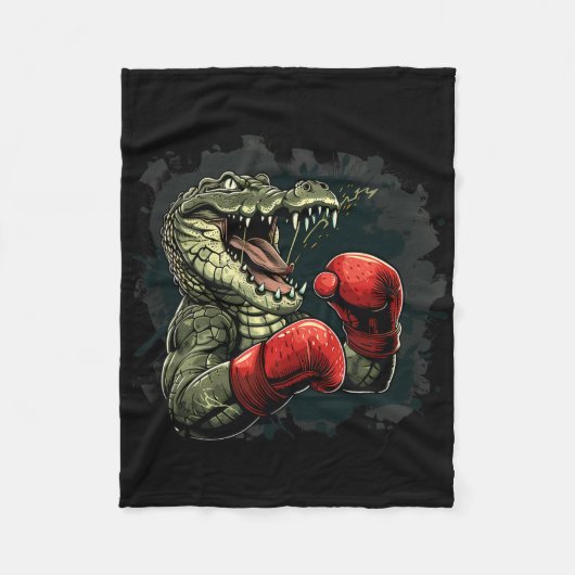 Boxer-Bär mit Boxhandschuhen Kickboxen Lustiges Bo Fleecedecke (Vorderseite)