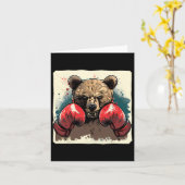 Boxer Bär mit Boxhandschuhen Kickboxing Funny Box Karte (Gelbe Blume)