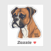 Boxer Bark Designs Punchy Grafik-Designs Aufkleber (Blatt)
