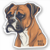 Boxer Bark Designs Punchy Grafik-Designs Aufkleber (Vorderseite)