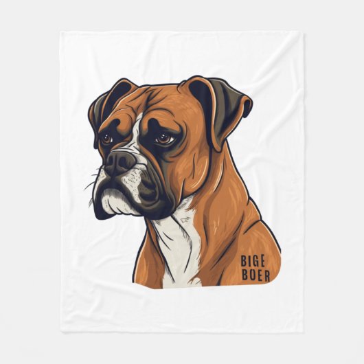 Boxer Bark Designs Punchy Grafik-Designs Fleecedecke (Vorderseite)