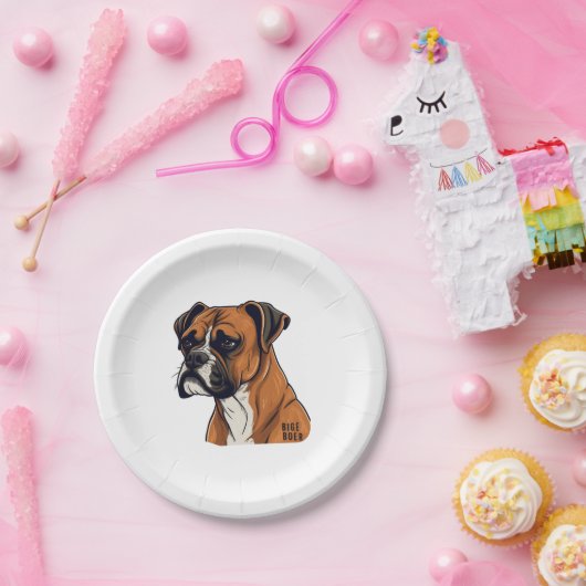 Boxer Bark Designs Punchy Grafik-Designs Pappteller (Party)
