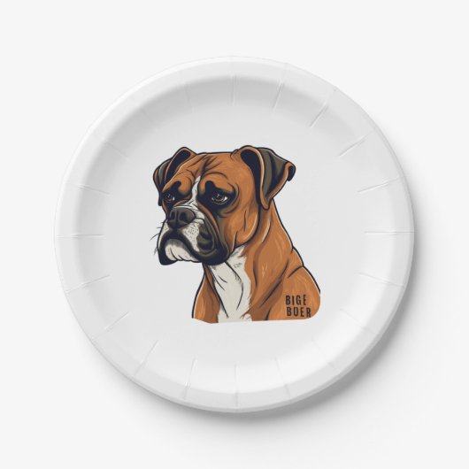 Boxer Bark Designs Punchy Grafik-Designs Pappteller (Vorderseite)