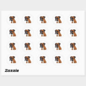 Boxer Bark Designs Punchy Grafik-Designs Runder Aufkleber (Blatt)