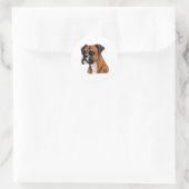 Boxer Bark Designs Punchy Grafik-Designs Runder Aufkleber (Tasche)