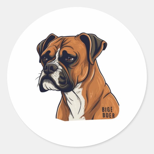 Boxer Bark Designs Punchy Grafik-Designs Runder Aufkleber (Vorderseite)