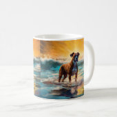 Boxer Beach Surfen Malerei Kaffeetasse (VorderseiteRechts)