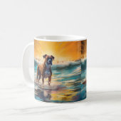 Boxer Beach Surfen Malerei Kaffeetasse (Vorderseite Links)