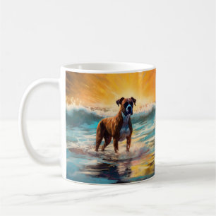 Boxer Beach Surfen Malerei Kaffeetasse