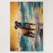 Boxer Beach Surfen Malerei Puzzle (Vertikal)