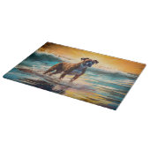 Boxer Beach Surfen Malerei Schneidebrett (Ecke)