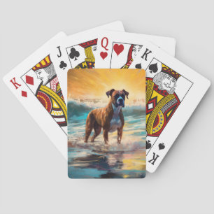 Boxer Beach Surfen Malerei Spielkarten