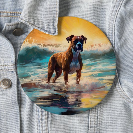 Boxer Beach Surfmalerei Button (Beispiel)