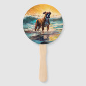 Boxer Beach Surfmalerei Fächer (Rückseite)