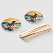 Boxer Beach Surfmalerei Fächer (Non-assembled)