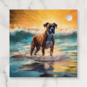 Boxer Beach Surfmalerei Geschenkanhänger (Rückseite)