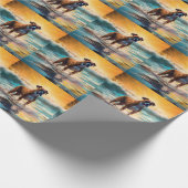 Boxer Beach Surfmalerei Geschenkpapier (Ecke)