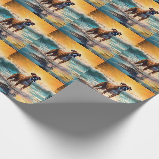 Boxer Beach Surfmalerei Geschenkpapier (Ecke)