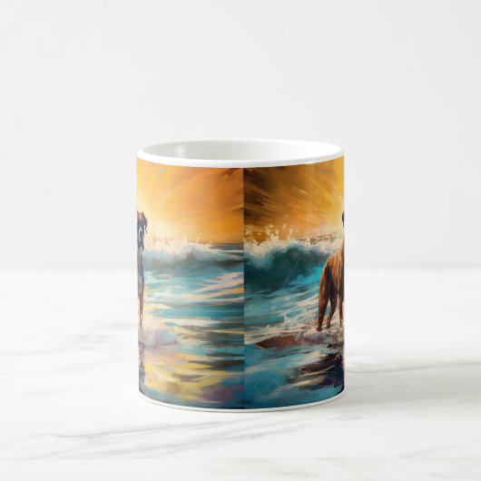 Boxer Beach Surfmalerei Kaffeetasse (Mittel)
