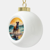 Boxer Beach Surfmalerei Keramik Kugel-Ornament (Rechts)