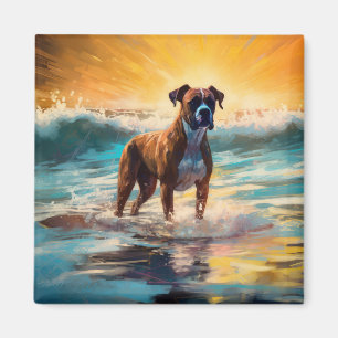 Boxer Beach Surfmalerei Magnet