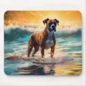 Boxer Beach Surfmalerei Mousepad (Vorne)
