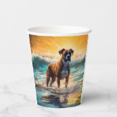 Boxer Beach Surfmalerei Pappbecher (Rückseite)