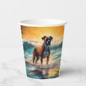 Boxer Beach Surfmalerei Pappbecher (Vorderseite)