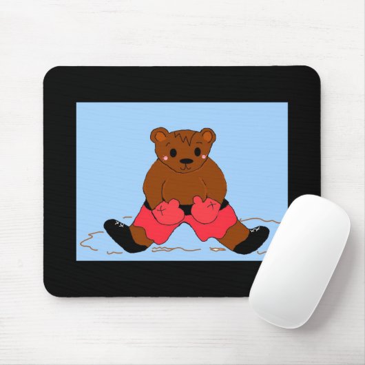 Boxer Bear in Rot Mousepad (Mit Mouse)