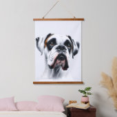 Boxer Beauty: Zeitloser Kaninenkarm Wandteppich Mit Holzrahmen (Schlafzimmer)
