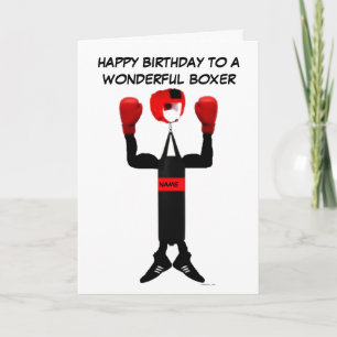 Boxer Birthday Cartoon Karte