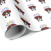 Boxer Birthday Geschenkpapier (Rolleneckpunkt)