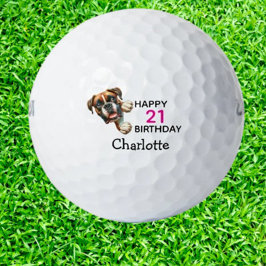 Boxer Birthday Loving Golfers Golfball