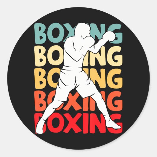 Boxer Boxer Boys Men Runder Aufkleber (Vorderseite)